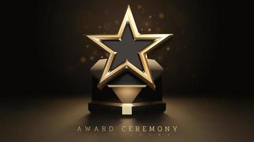 award-ceremony-background-with-3d-gold-star-element-and-glitter-light-effect-decoration-and-bokeh-vector